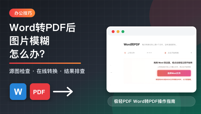 Word转PDF后图片模糊怎么办？用极轻PDF转换前后这样检查