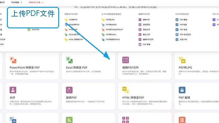 iLovePDF上传PDF