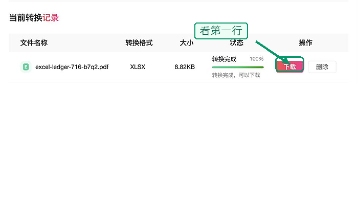 下载并检查PDF转Excel结果