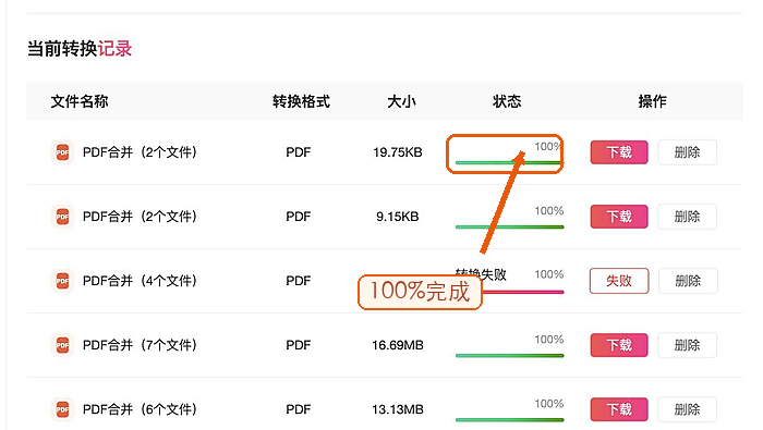 下载合并后的PDF文件