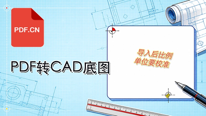 PDF图纸怎么转成CAD可用底图？导入后如何校准比例？
