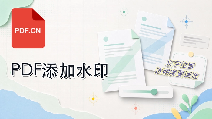 PDF文件如何添加水印？文字水印的位置和透明度怎么设置？