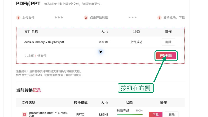 PDF转PPT开始转换