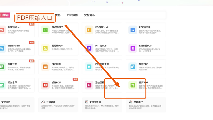 PDF压缩找到PDF压缩入口