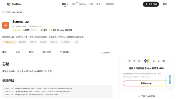 Summarize(CLI)截图