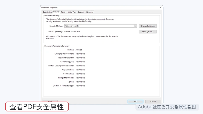PDF安全属性截图
