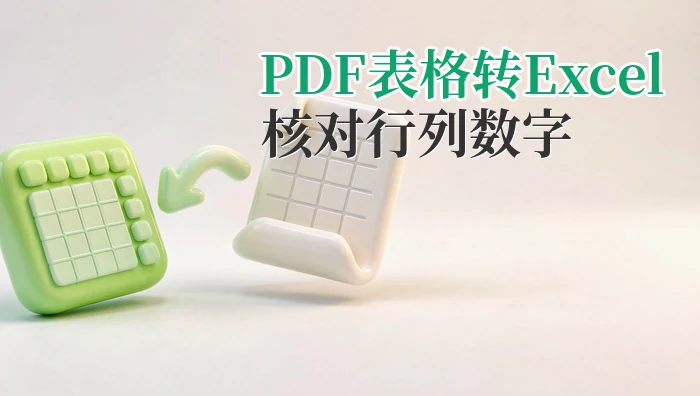 PDF表格怎么转成Excel？转换后核对行列与数字