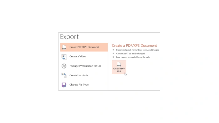 PowerPoint 导出 PDF 的菜单入口