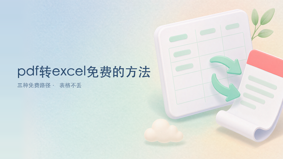 pdf转excel免费的方法