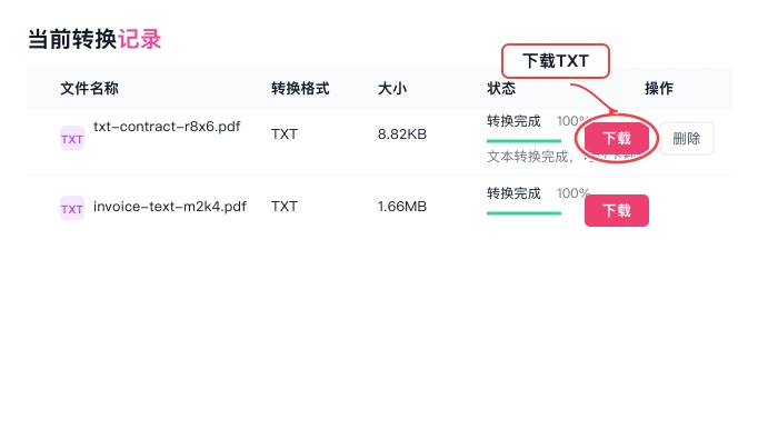 PDF转TXT下载TXT并检查
