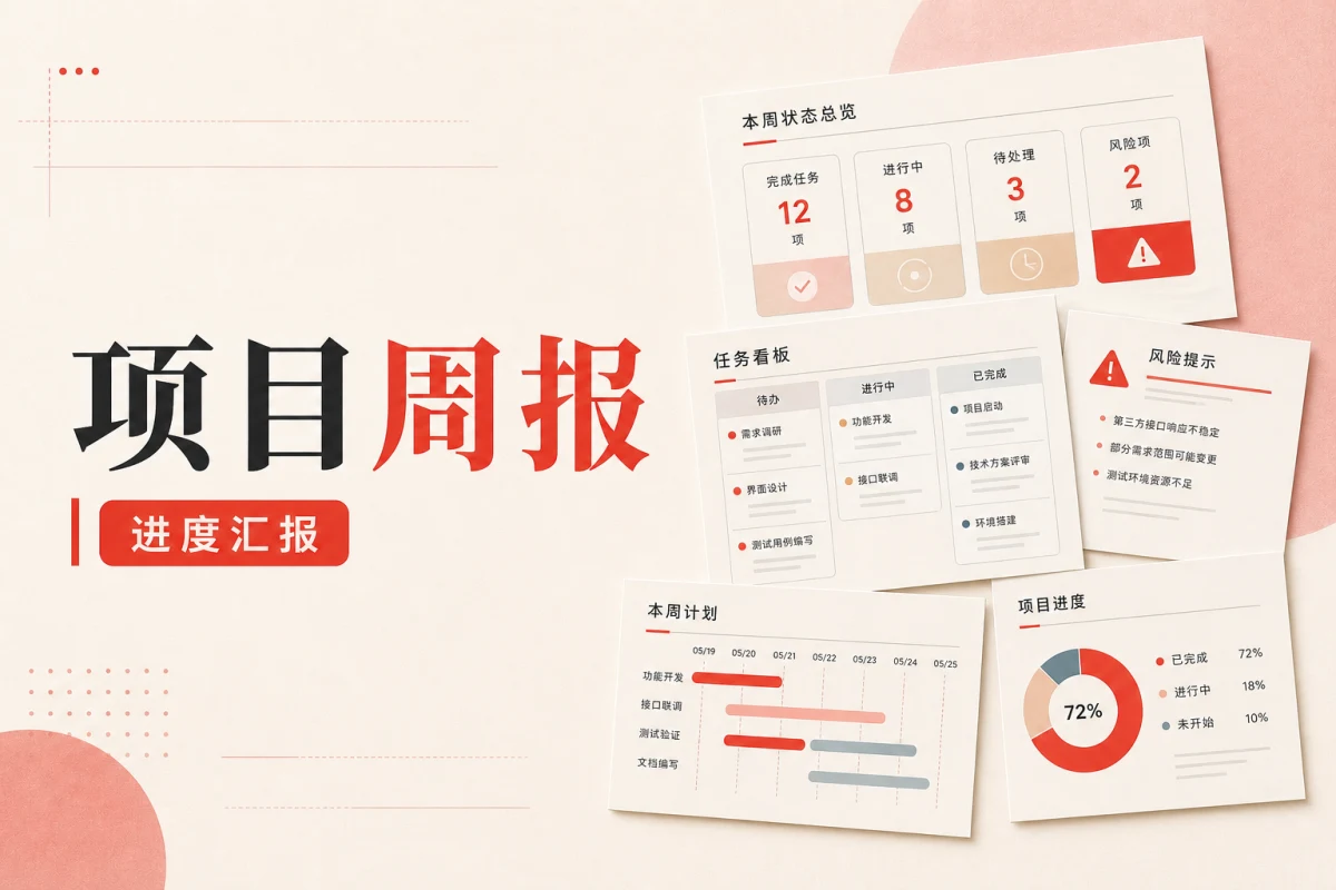 项目周报：进度风险说明与下周执行计划完整范文