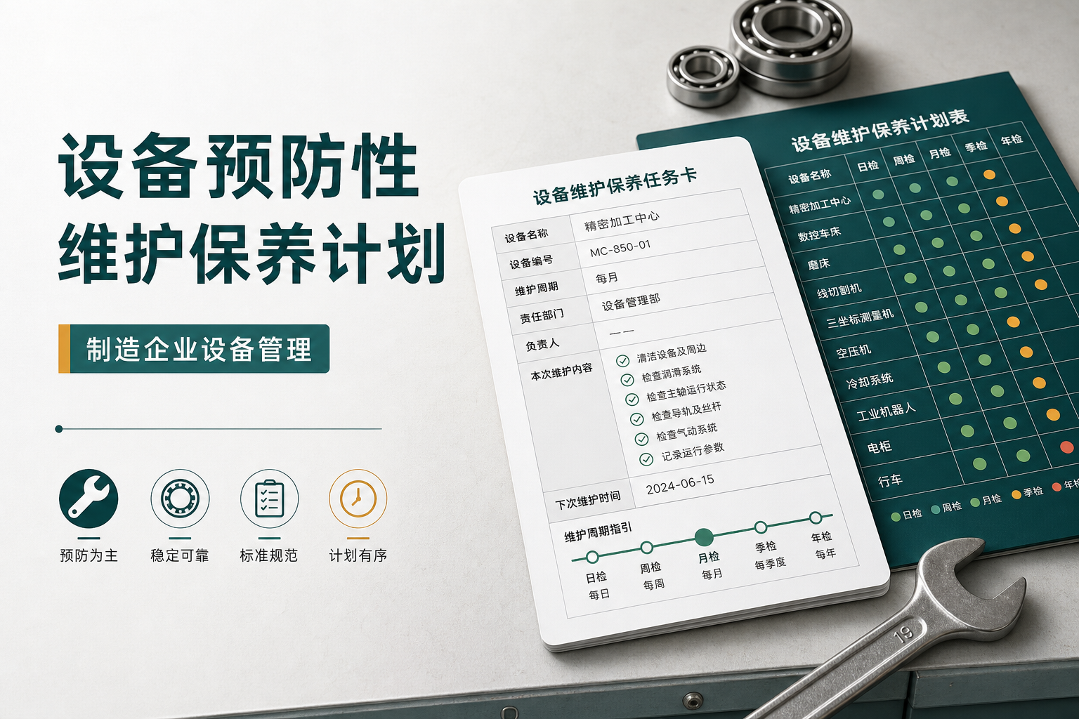设备预防性维护保养计划 制造企业设备运维执行范本