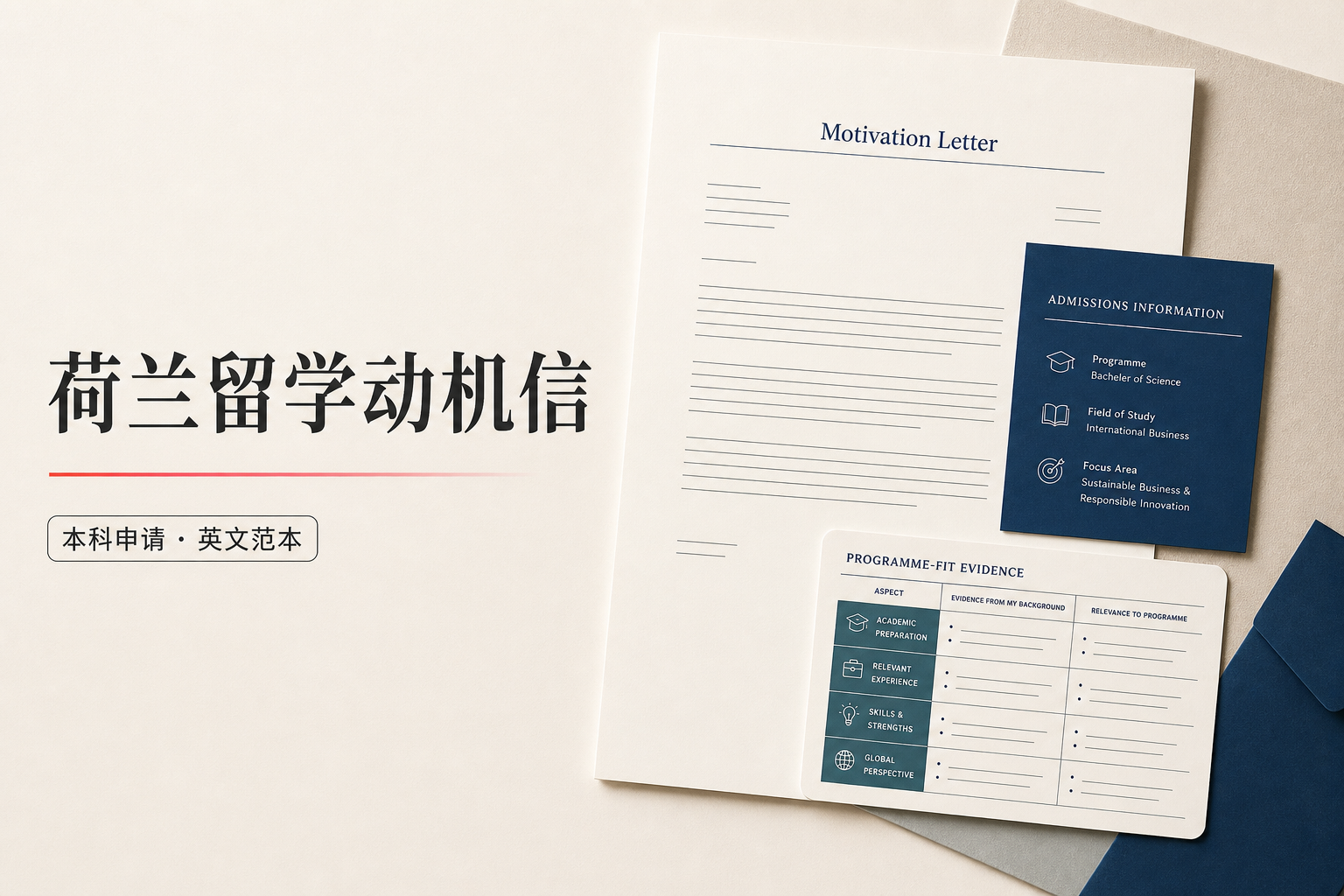 荷兰留学动机信 荷兰本科申请英文专业范本